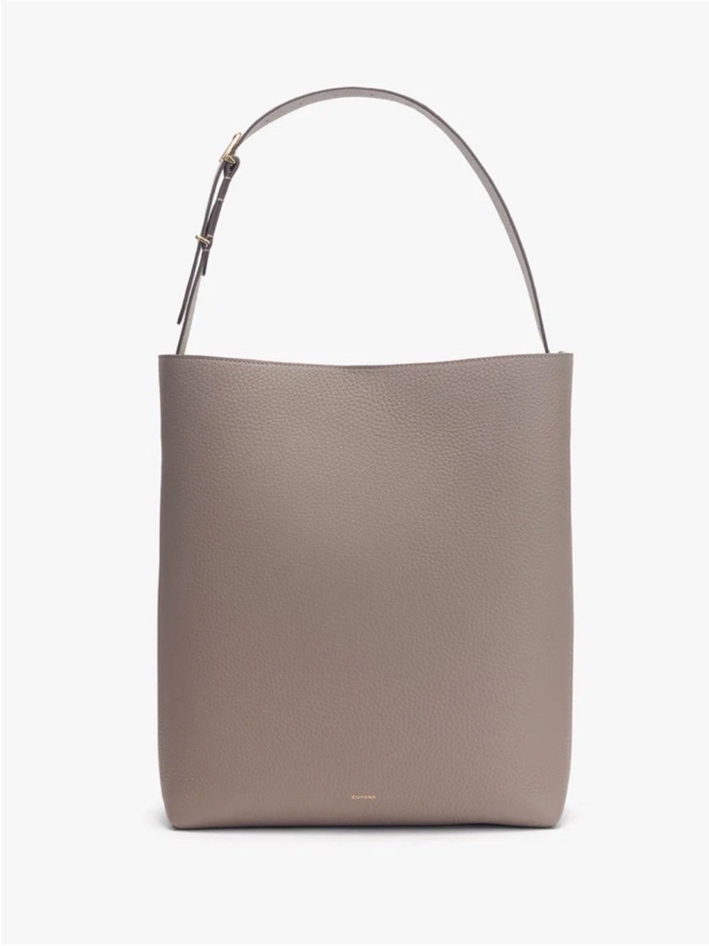 Cuyana Pebbled Leather Oversized Linea Shoulder Tote Bag fits Laptop in Sleeve